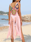 Fringe Spaghetti Strap Cover-Up - LACEDUPED