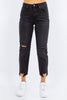 American Bazi High Waist Distressed Cropped Straight Jeans
