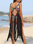 Fringe Spaghetti Strap Cover-Up - LACEDUPED