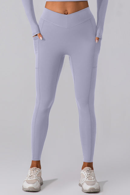 High Waist Active Leggings with Pockets - LACEDUPED