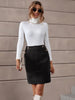 Decorative Button Slit Mini Skirt