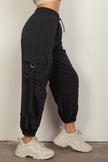 VERY J Elastic Waist Woven Cargo Pants - LACEDUPED