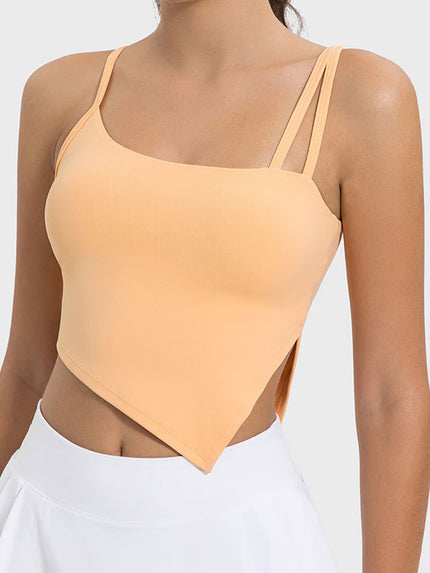 Slit Asymmetrical Neck Active Cami - LACEDUPED