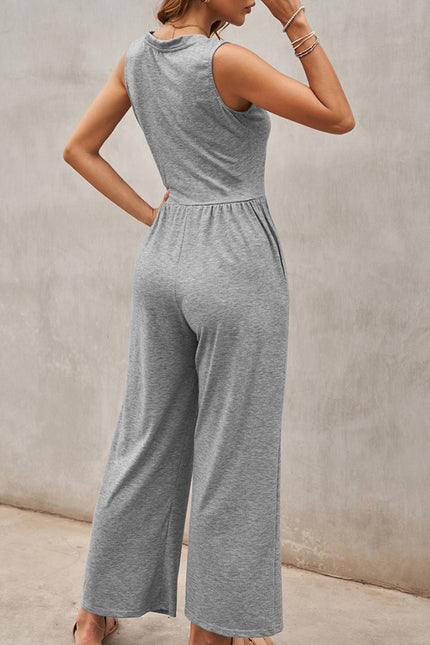 Full Size Scoop Neck Wide Strap Jumpsuit - LACEDUPED