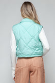 Snobbish Snap Down Quilted Crop Vest - LACEDUPED