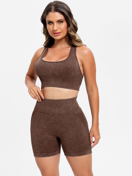 Scoop Neck Wide Strap Top and Shorts Active Set - LACEDUPED