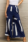 Printed Wide Leg Long Pants - LACEDUPED