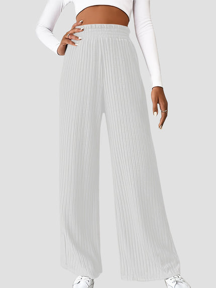 Ribbed High Waist Pants - LACEDUPED