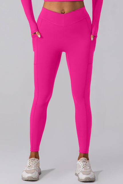 High Waist Active Leggings with Pockets - LACEDUPED