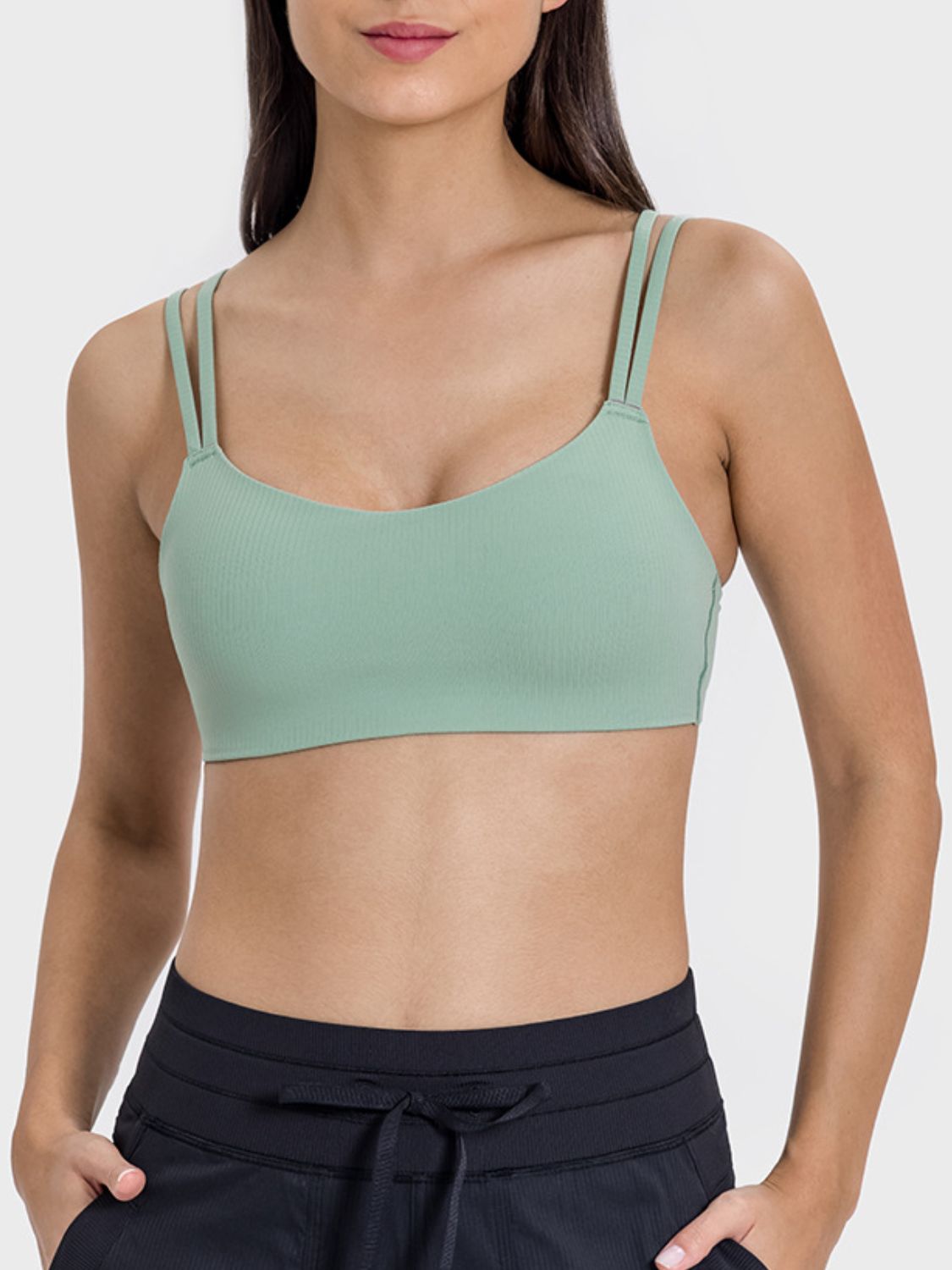 Scoop Neck Double Strap Active Cami - LACEDUPED