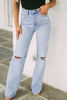 Distressed High Waist Jeans - LACEDUPED