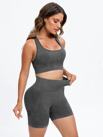 Scoop Neck Wide Strap Top and Shorts Active Set - LACEDUPED