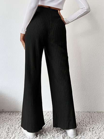 Ribbed High Waist Pants - LACEDUPED