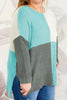 Plus Size Color Block Round Neck Sweater