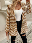 Devine Striped Long Sleeve Hooded Outerwear - LACEDUPED