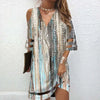 V Neck Summer Tie Dye Dresses - LACEDUPED