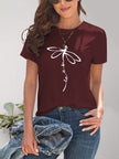 Dragonfly Graphic Round Neck Short Sleeve T-Shirt - LACEDUPED