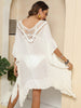 Cutout Ruffled Half Sleeve Cover-Up - LACEDUPED