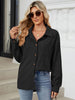 Button Up Dropped Shoulder Long Sleeve Outerwear - LACEDUPED