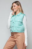 Snobbish Snap Down Quilted Crop Vest - LACEDUPED