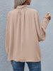 Tie Neck Lantern Sleeve Blouse - LACEDUPED