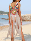 Fringe Spaghetti Strap Cover-Up - LACEDUPED