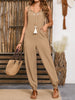 Wide Strap Jumpsuit with Pockets - LACEDUPED