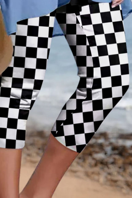 Checkered Skinny Capris - LACEDUPED