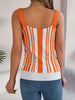 Openwork Striped V-Neck Tank - LACEDUPED