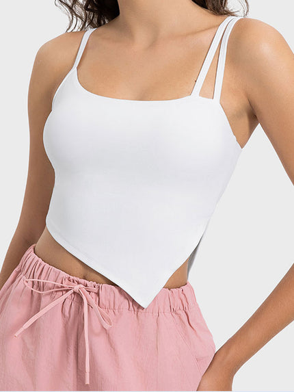 Slit Asymmetrical Neck Active Cami - LACEDUPED