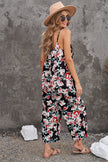 Botanical Print Spaghetti Strap Cropped Jumpsuit - LACEDUPED