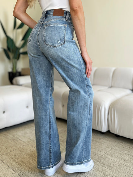 Judy Blue Full Size High Waist Straight Jeans - LACEDUPED