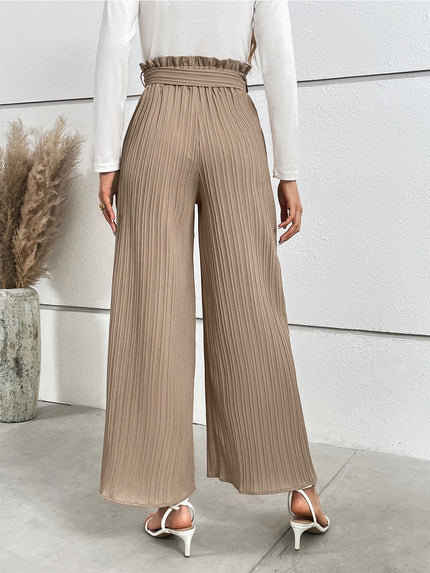 Tied Wide Leg Long Pants - LACEDUPED