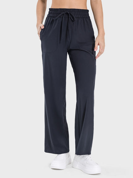 Drawstring Pocketed Active Pants - LACEDUPED