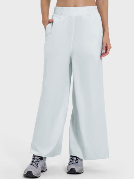 Slit Wide Leg Active Pants - LACEDUPED