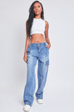 YMI Jeanswear High-Rise Straight Cargo Jeans - LACEDUPED