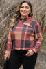 Plus Size Plaid Cowl Neck Long Sleeve Sweatshirt