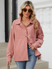 Button Up Dropped Shoulder Long Sleeve Outerwear - LACEDUPED