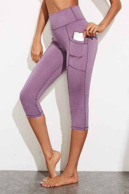 Waistband Active Leggings with Pockets - LACEDUPED