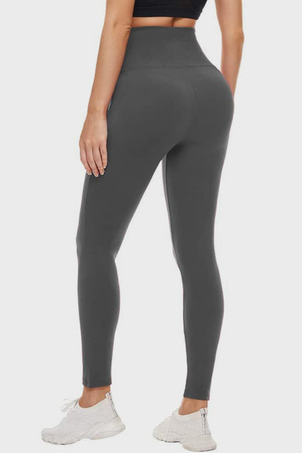 Pocketed High Waist Active Leggings - LACEDUPED