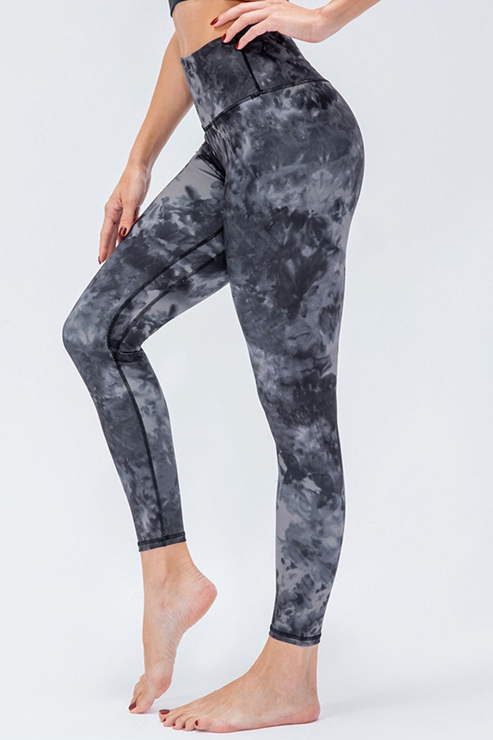 Wide Waistband Slim Fit Active Leggings - LACEDUPED