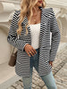 Devine Striped Long Sleeve Hooded Outerwear - LACEDUPED