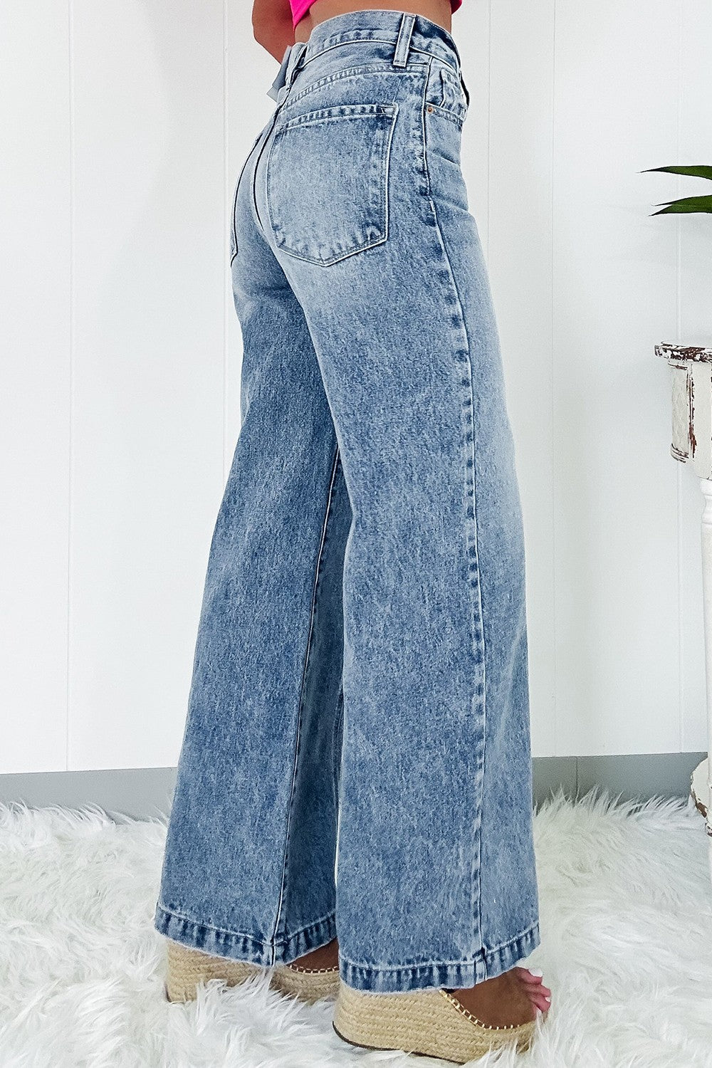 High Waist Wide Leg Jeans - LACEDUPED