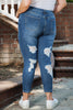 Plus Size Distressed Skinny Jeans