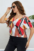 Honey Plus Size Cutout Short Sleeve Blouse