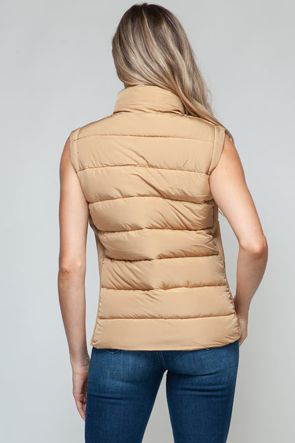 Snobbish Zip Up Turtleneck Vest with Pockets - LACEDUPED