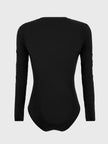 Round Neck Long Sleeve Bodysuit - LACEDUPED