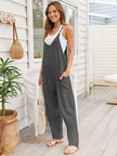 V-Neck Spaghetti Strap Jumpsuit - LACEDUPED