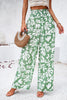 Smocked Printed Wide Leg Pants with Pockets - LACEDUPED