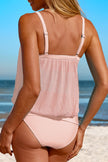 Square Neck Spaghetti Strap Tankini Set - LACEDUPED